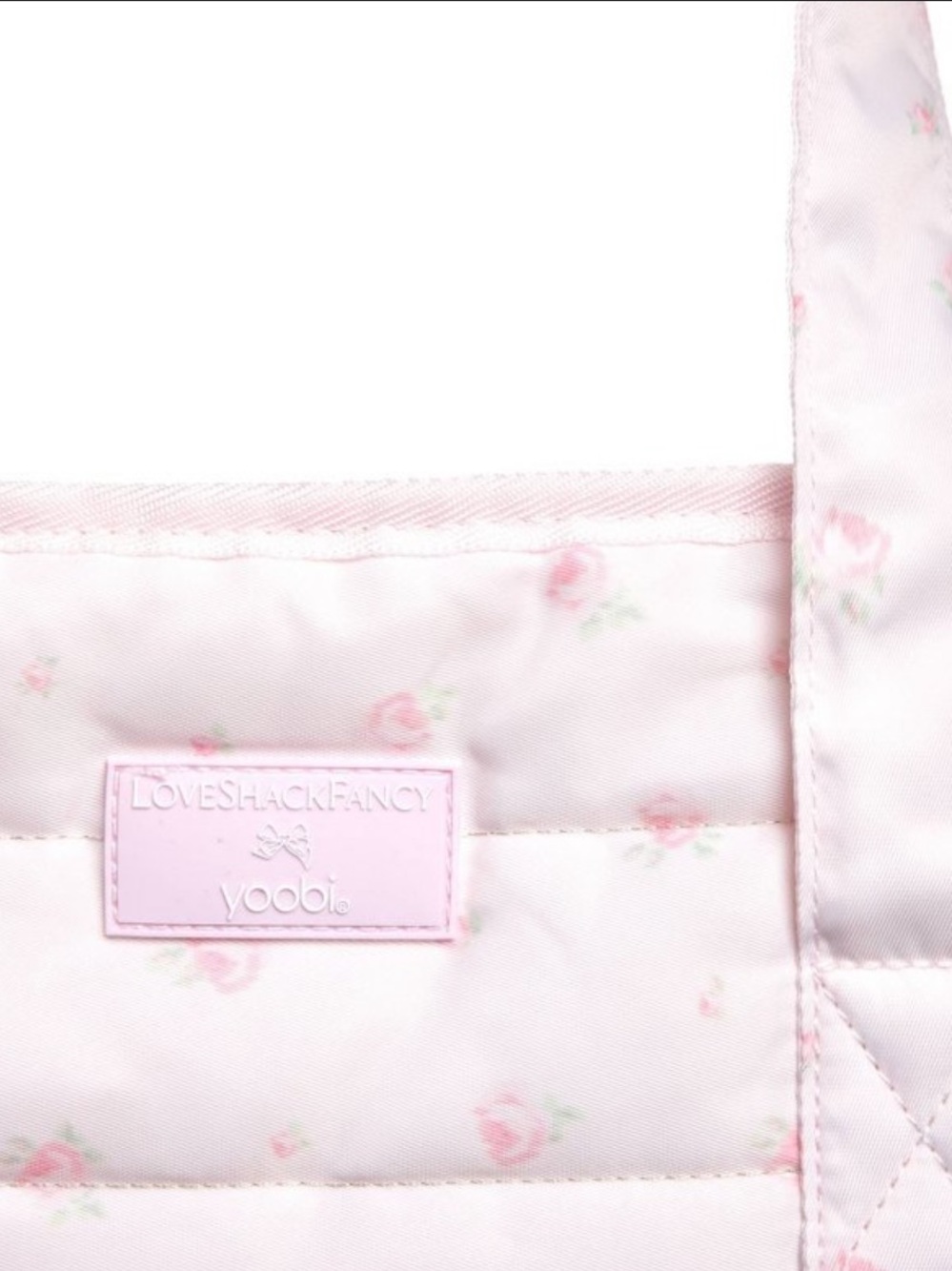 NWT LoveShackFancy Blooming Heirloom Ditsy Quilted Tote Bag Ballet Bloom Pink - Picture 5 of 5
